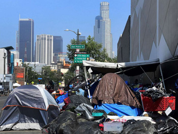 Homeless in downtown Los Angeles